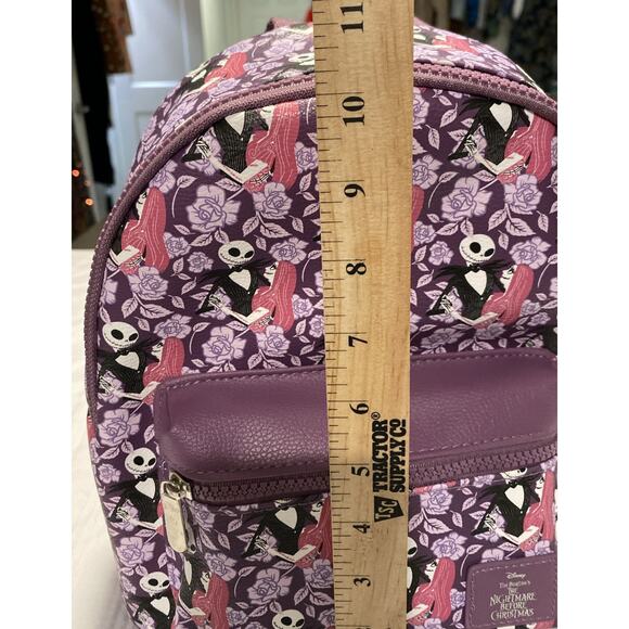 Bioworld Disney Nightmare Before Christmas Mini Purse Backpack Jack Sally Purple - Picture 15 of 16